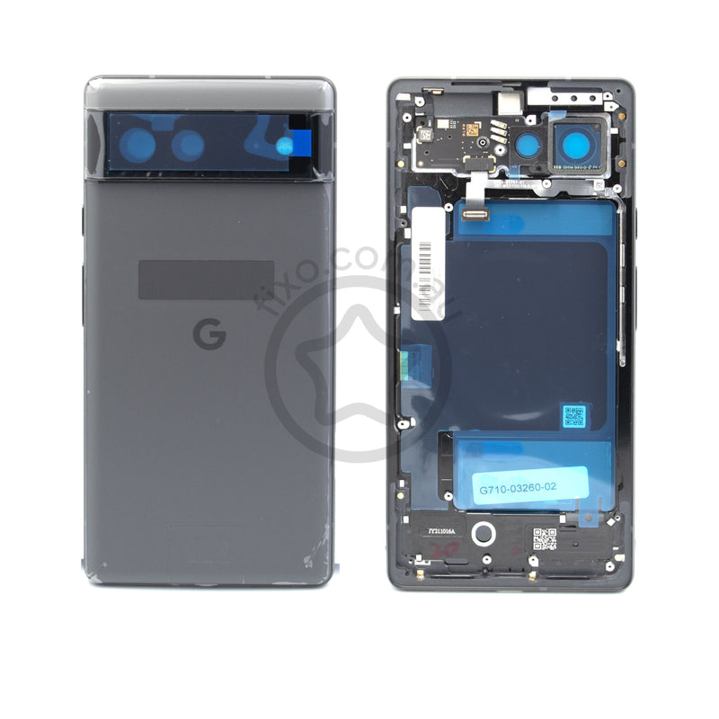 Google Pixel 6 Replacement Middle Frame and Rear Glass Housing Stormy Black