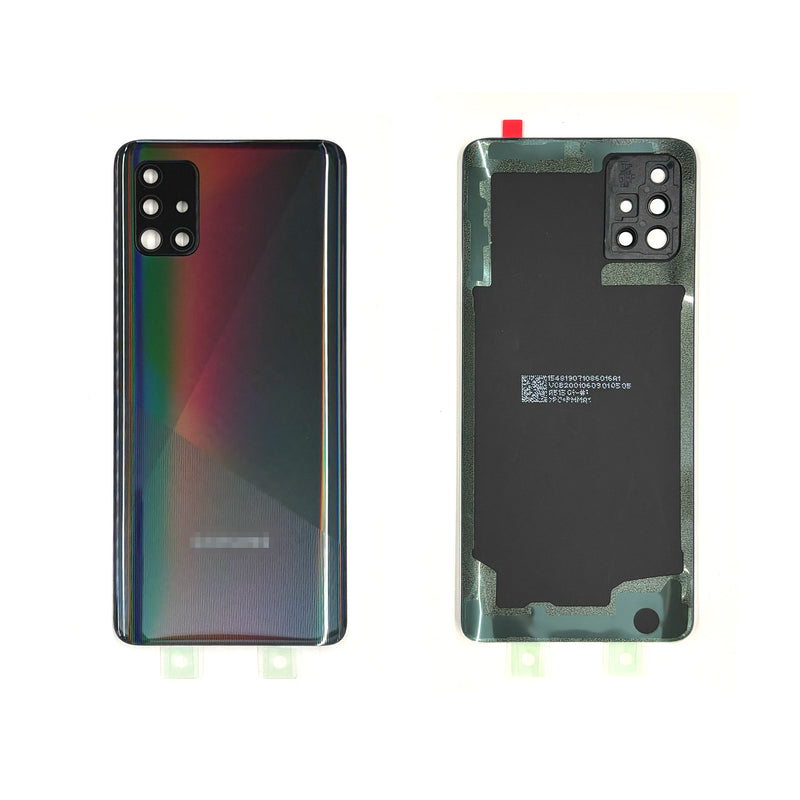 Samsung Galaxy A51 Replacement Rear Glass Panel / Back Cover - Prism Crush Black 