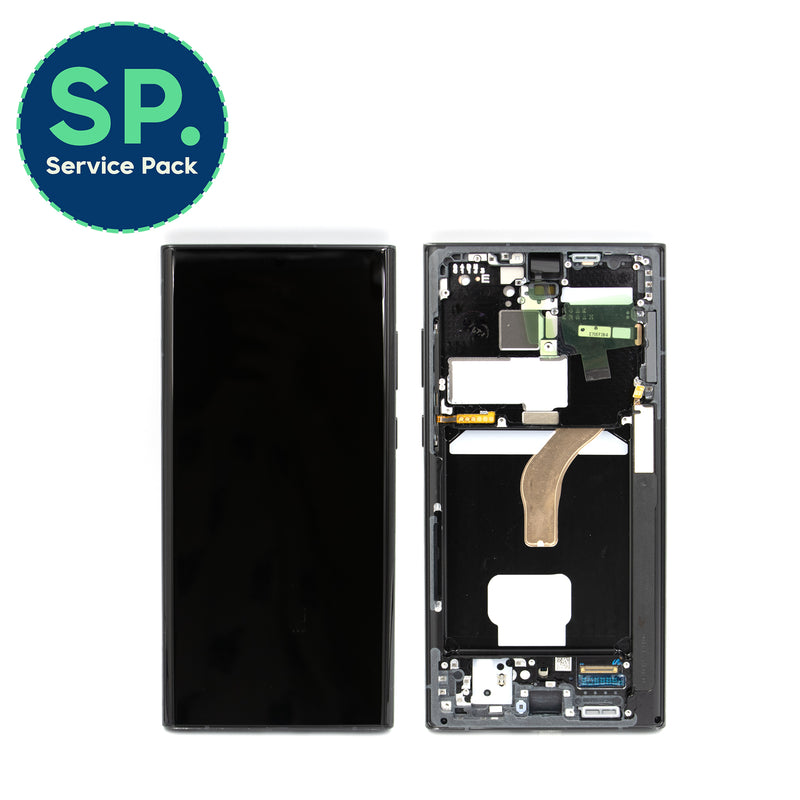 Samsung Galaxy S22 Ultra Replacement OLED Screen with Frame (Genuine Samsung Service Pack) - Graphite