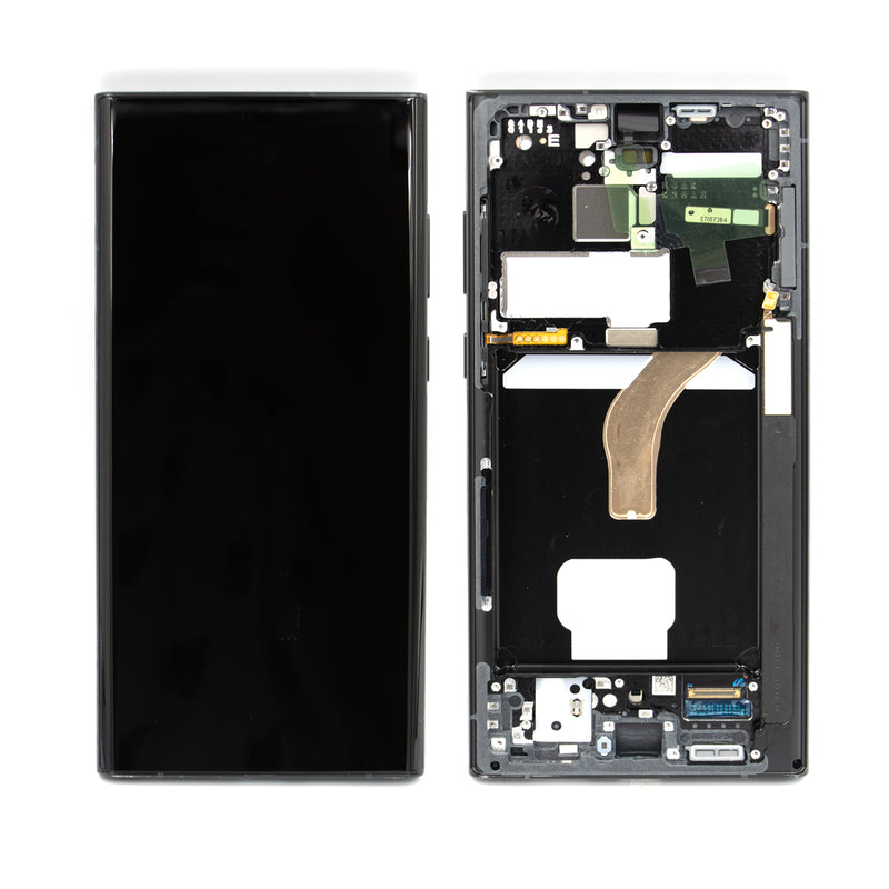 Samsung Galaxy S22 Ultra Replacement OLED Screen with Frame (Genuine Samsung Service Pack) - Graphite