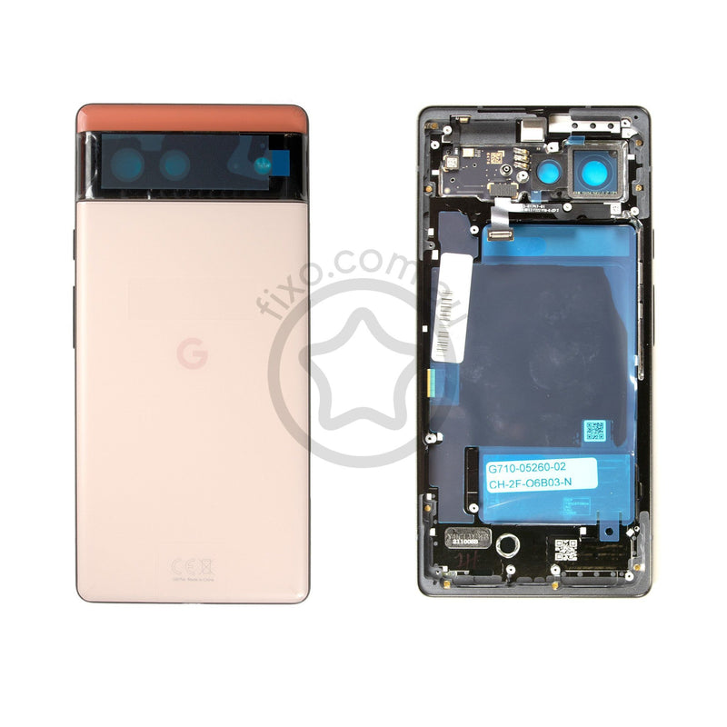 Google Pixel 6 Replacement Middle Frame and Rear Glass Housing Kinda Coral